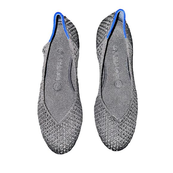 Rothy's Black Honeycomb Blue Halo Knit Loafers Round Toe Retired - sz 7 - P7 - Picture 1 of 12